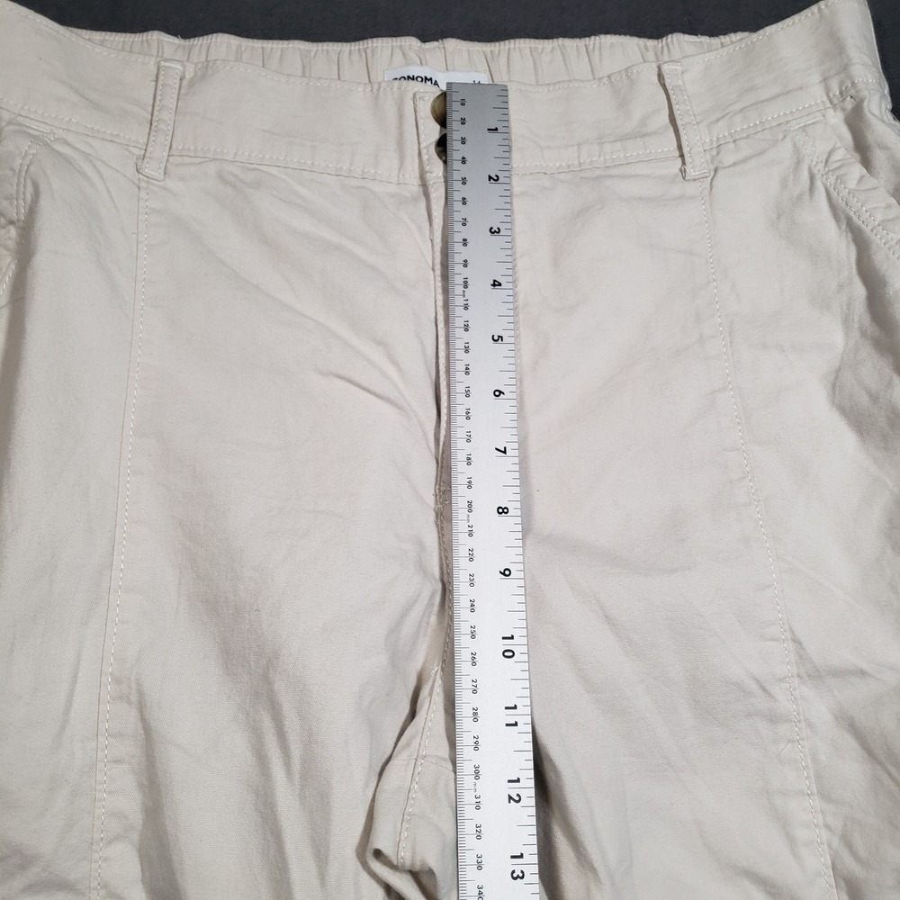 Sonoma Cargo Jogger Pants Womens 14 Beige Cotton Blend Utility Crop - Picture 8 of 10